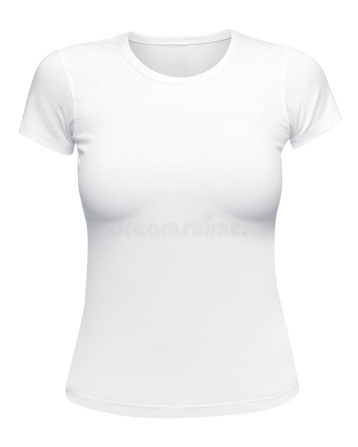 Female with Blank White Shirt Stock Photo - Image of clothes, front ...