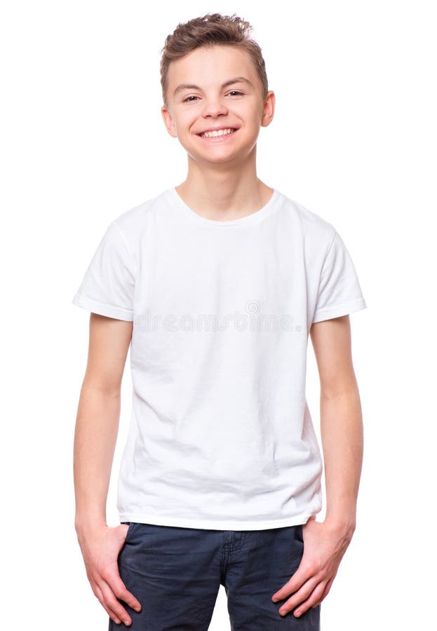 White t-shirt on teen boy stock image. Image of shirt - 92043069