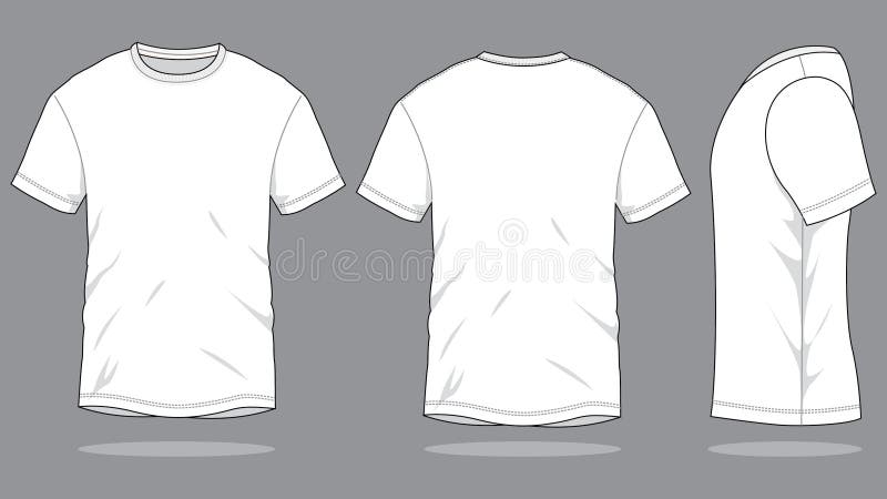 Round Neck T Shirts Template Stock Illustrations – 183 Round Neck