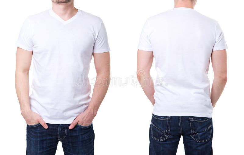 White t shirt on a young man template