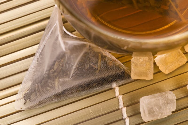 White Tea Nylon Tea Bag Sugar Free Stock Photos & Pictures, White Tea Nylon Tea Bag Sugar
