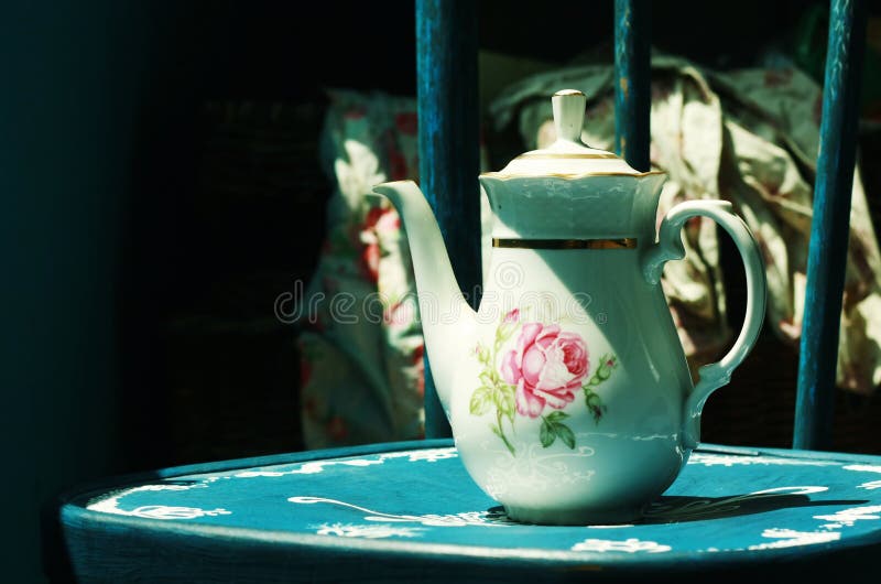 White teapot stock image. Image of white, vintage, retro 24892127