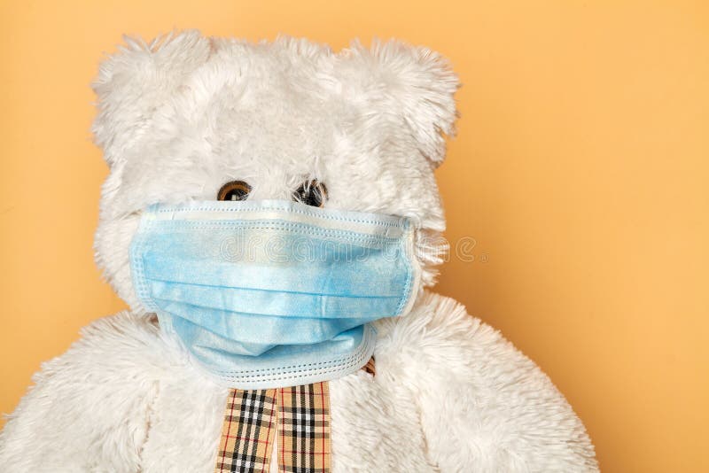 Teddy Bear With Mask, Sick Of Coronavirus In A Hospital Stock Image - Image of farmacos, contagioso: 174693061