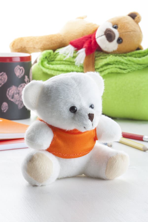 White Teddy Bear stock photo. Image of orange, youth 41307132
