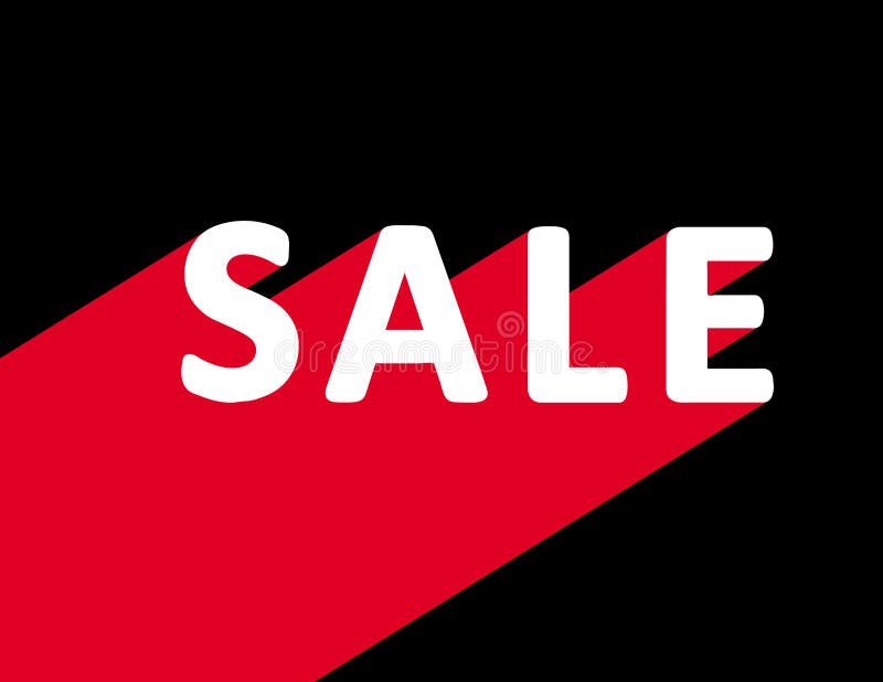 Sale Discount Offer Price Illustration White Text With Red Shadow Below Black Background