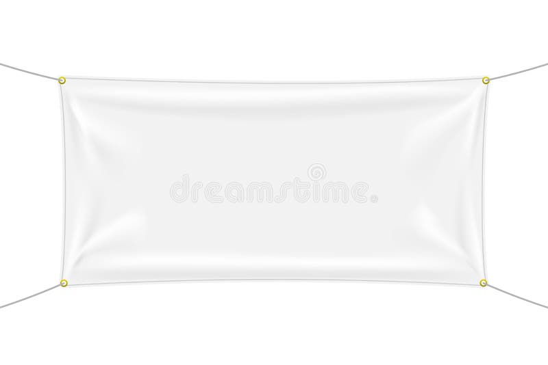 Download White Textile Banner Mockup With Folds Stock Illustration ...