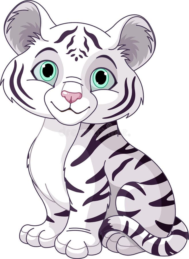 black and white tiger clipart