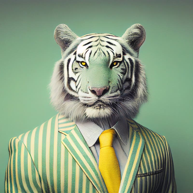 White tiger model portrait royalty free illustration