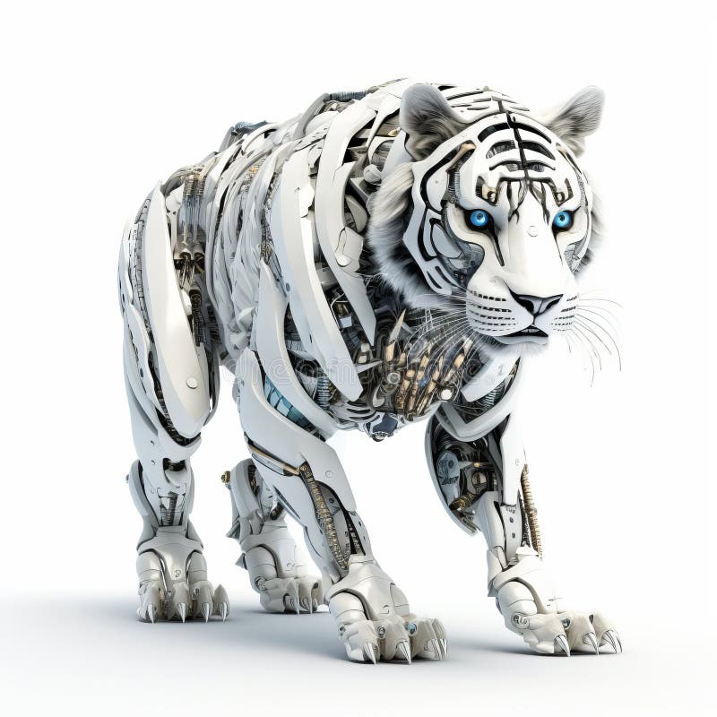 The White Tiger. 3D Illustration Stock Illustration - Illustration