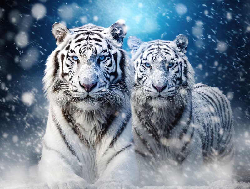 White Tigers stock illustration. Illustration of wildlife 294978829