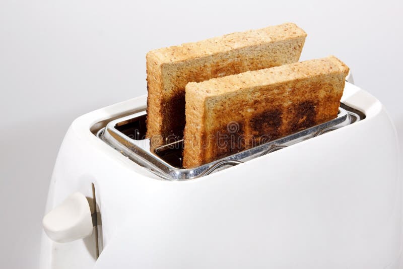 White toaster and wholewheat bread