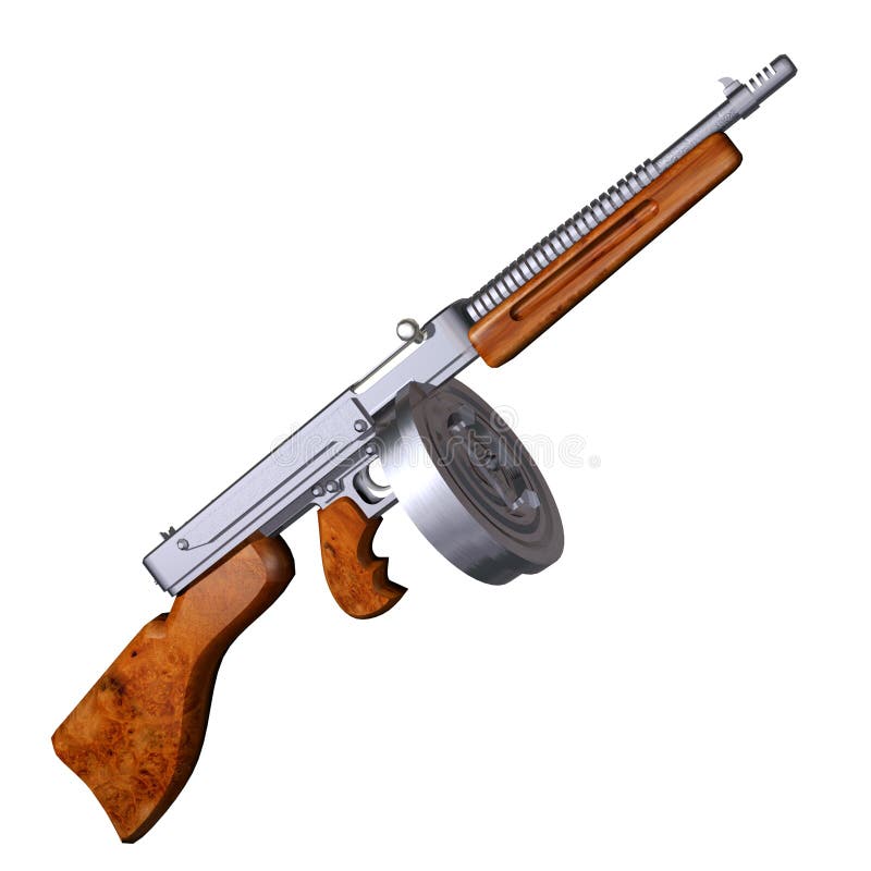 On white Tommy Gun stock illustration. Illustration of force 49310884