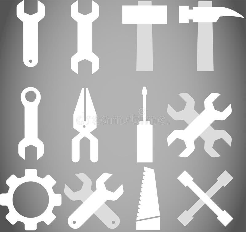 White Tool icon stock vector. Illustration of industrial 198209429