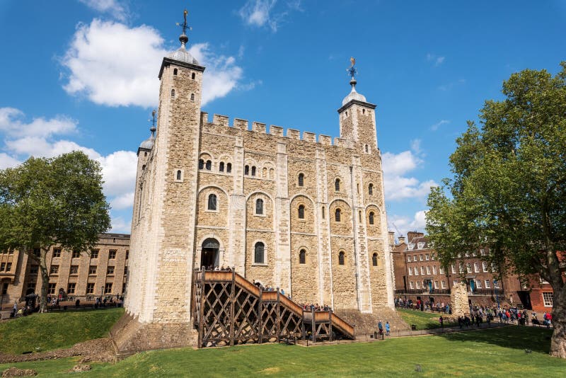 The White Tower - Main castle within the Tower of London and the outer walls in London, England. It was built by William