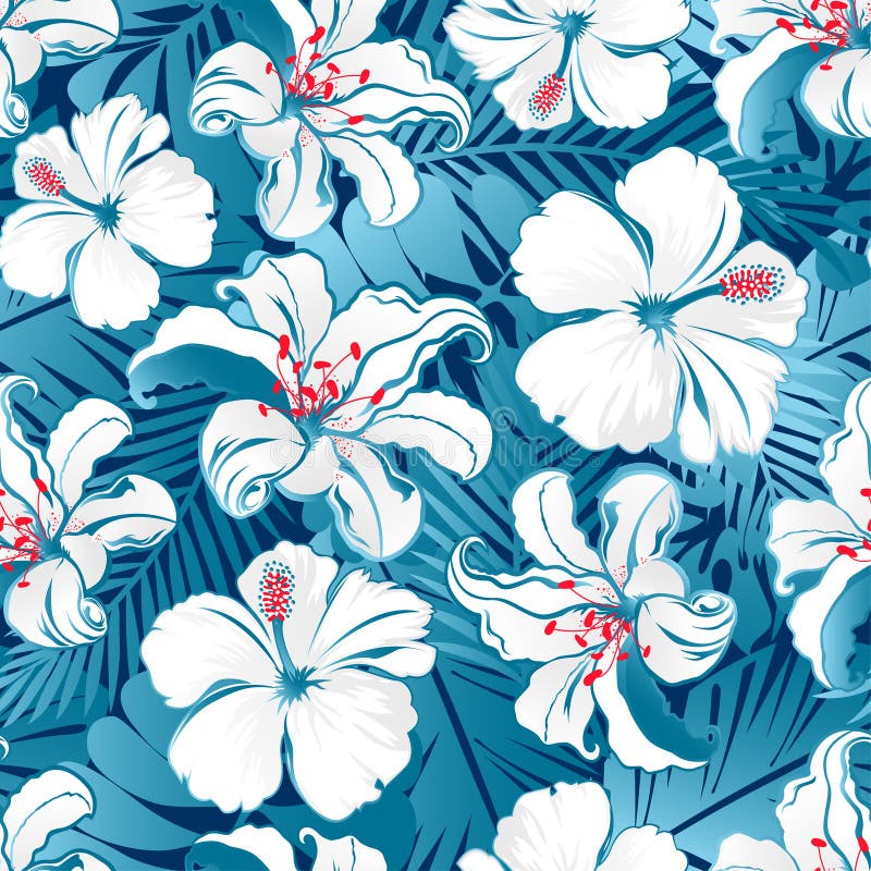 White tropical hibiscus flowers. royalty free illustration White tropical hibiscus flowers. royalty free illustration
