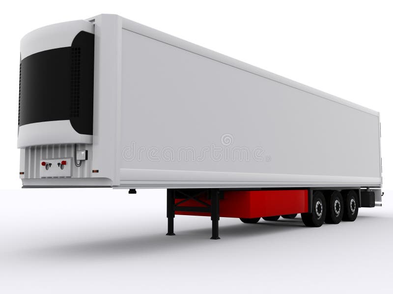 White truck trailer vector illustration