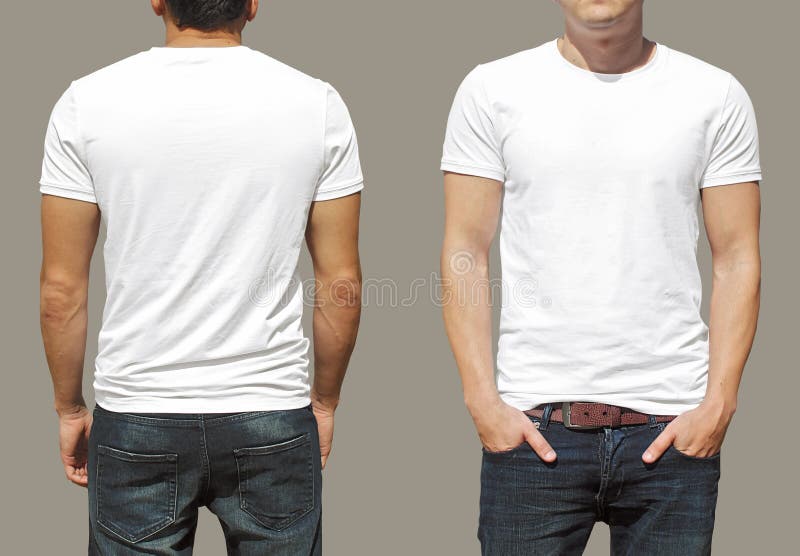 White Tshirt on a Young Man Template Stock Image - Image of mockup ...