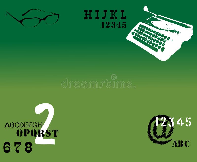 Typewriter Numbers Isolated on White Stock Illustration Illustration