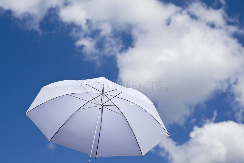White umbrella stock photo. Image of blue, mushroom, outside 14574214