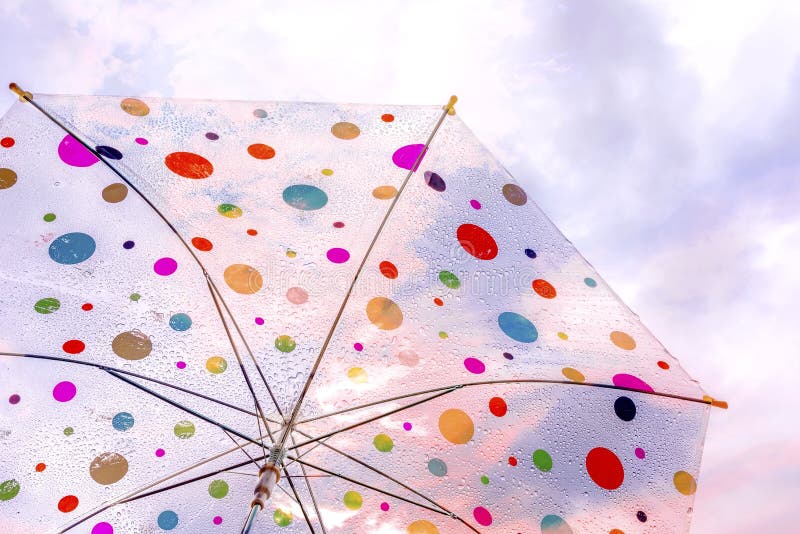 White Umbrella with Raindrop Stock Image Image of water, raindrop