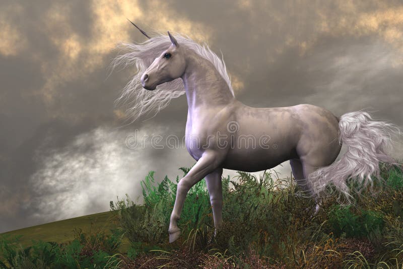 White unicorn stock illustration. Illustration of horn 18624787