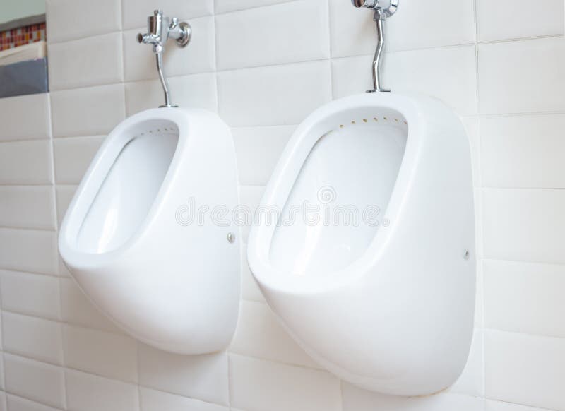 White Urinals Men in Toilet Stock Photo Image of bowl, luxury 72520130