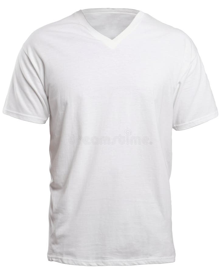 Download White V-Neck Shirt Mock up stock image. Image of front ...