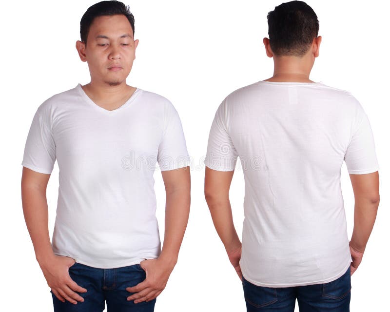 White V-Neck Shirt Mock up stock photo. Image of sleeve - 94830600