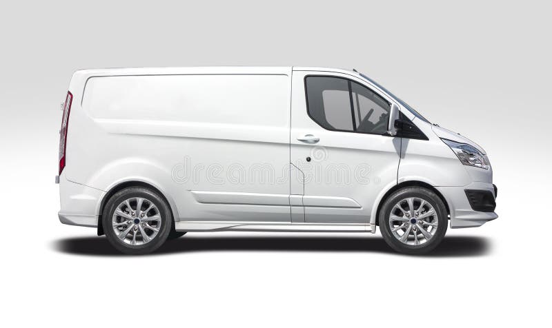 White van Ford Transit Custom isolated on white royalty free stock photography White van Ford Transit Custom isolated on white royalty free stock photography