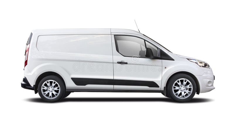 White Van Ford Transit Connect Isolated 