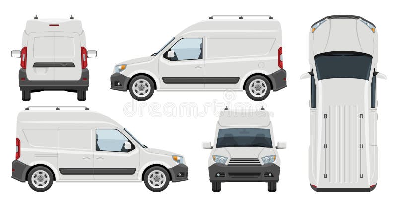 Download White Van Vector Template Vehicle Branding Mockup Side Front Back Top View Stock Vector Illustration Of Graphic Automotive 204077107