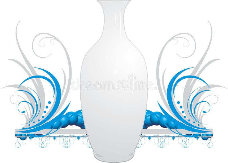 White vase with decorative ornament