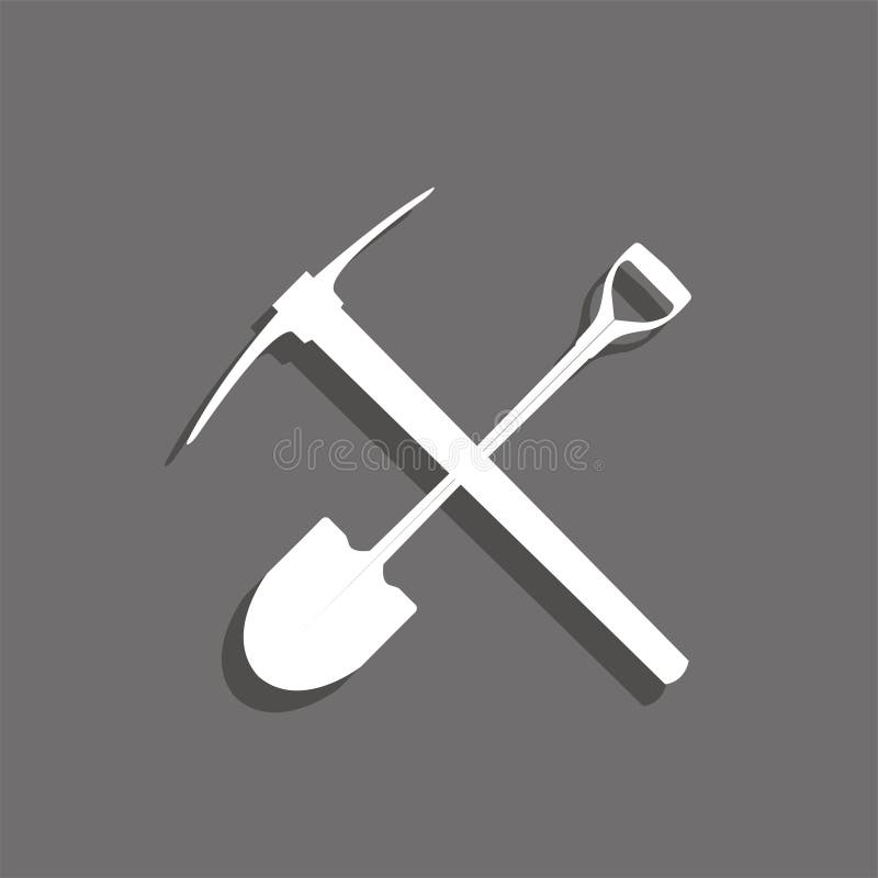 Shovel and pick, 3D stock illustration. Illustration of equipment