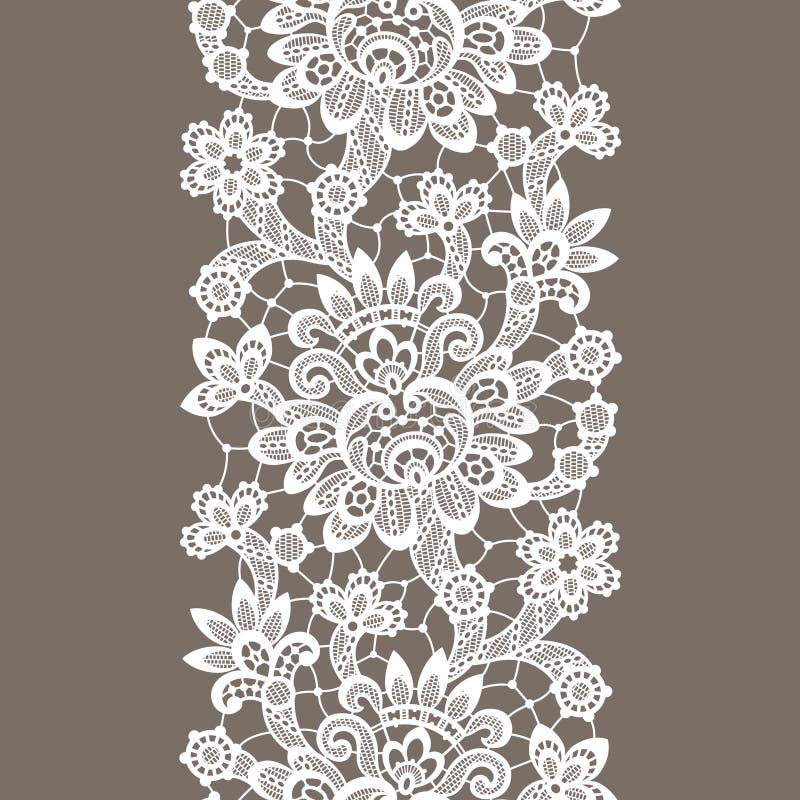 White Vector Lace. Vertical Seamless Pattern Stock Vector ...