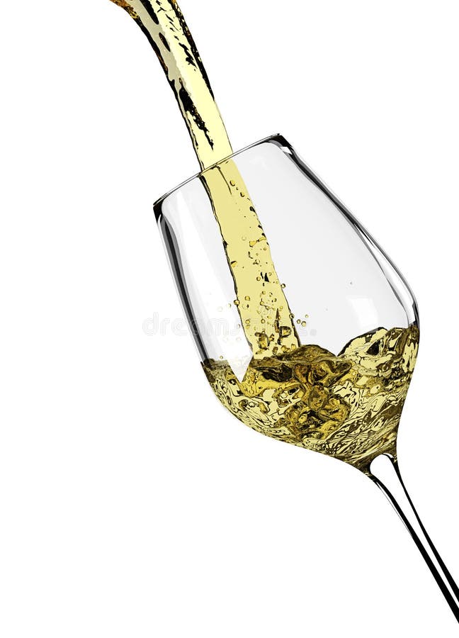 White Vine Pouring in Vine Glass Stock Illustration Illustration of