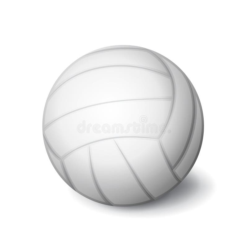 White Volleyball Ball Icon Isolated, Sports Equipment, Vector ...