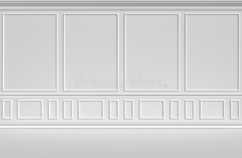 White Wall in Classic Style. Stock Illustration Illustration of