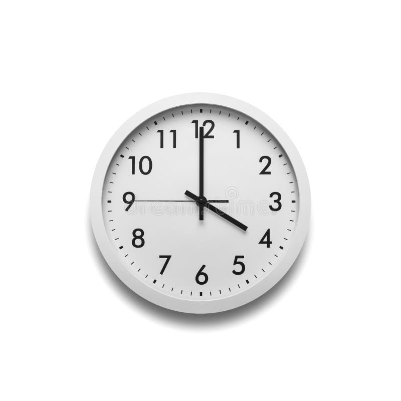 White Wall Clock Isolated on White Background. Stock Image Image of