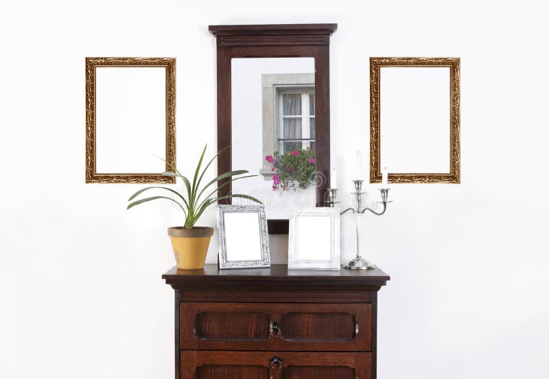 White wall picture frame stock photo. Image of arrangemant 50417526