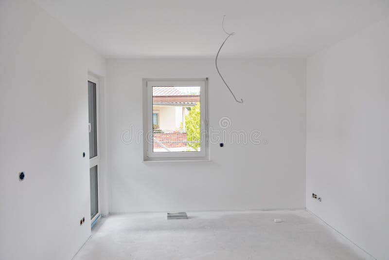 White Walls and Ceiling after Painting in the Room Stock Image Image