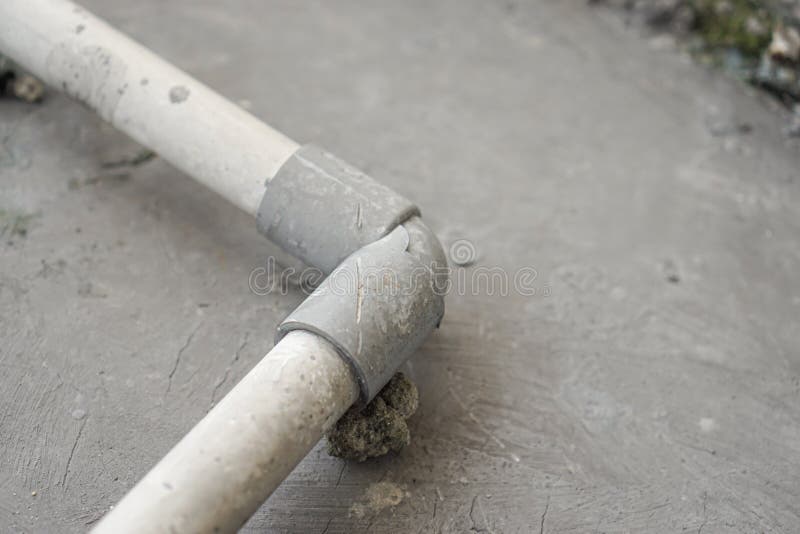 Water Pipes Connected Using Lshaped Pipe Joints Stock Image Image of