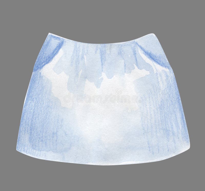 White watercolor mini skirt template for design isolated on grey vector illustration