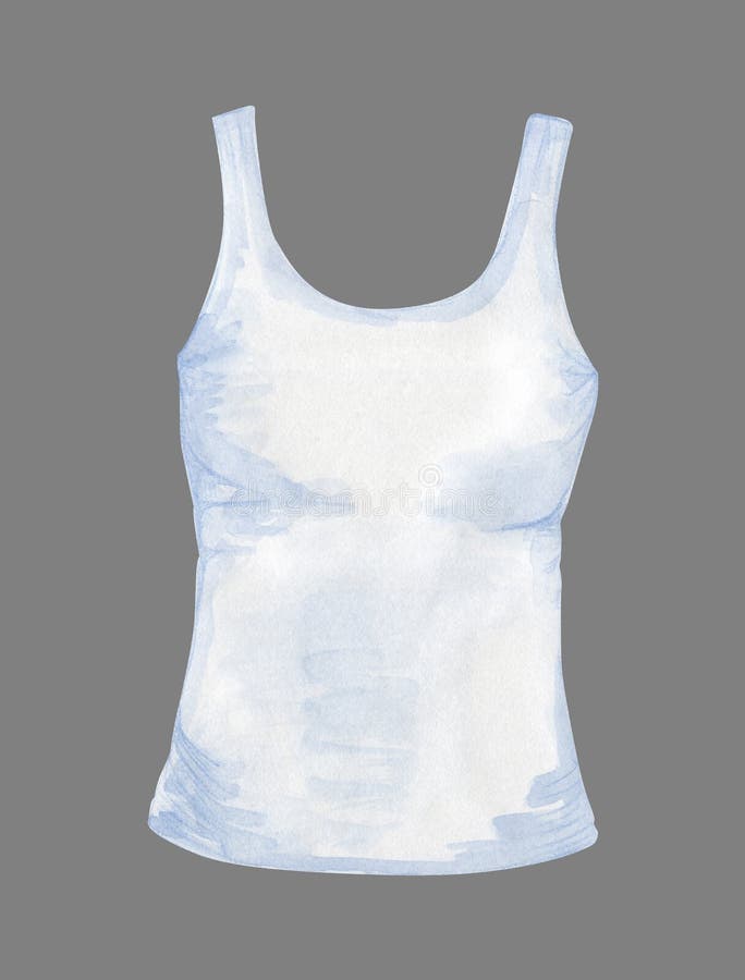 White watercolor tanktop template for design isolated on grey royalty free illustration