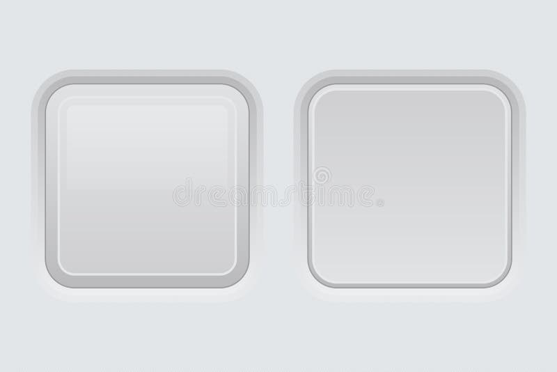 White web interface buttons. Square 3d icons vector illustration White web interface buttons. Square 3d icons vector illustration