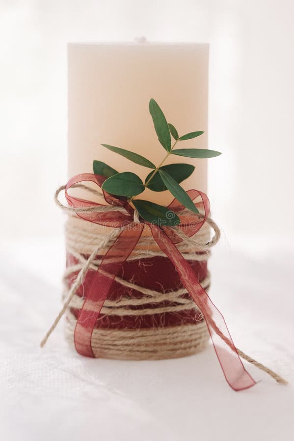 White wedding candle stock photo. Image of candle, catering 86073228