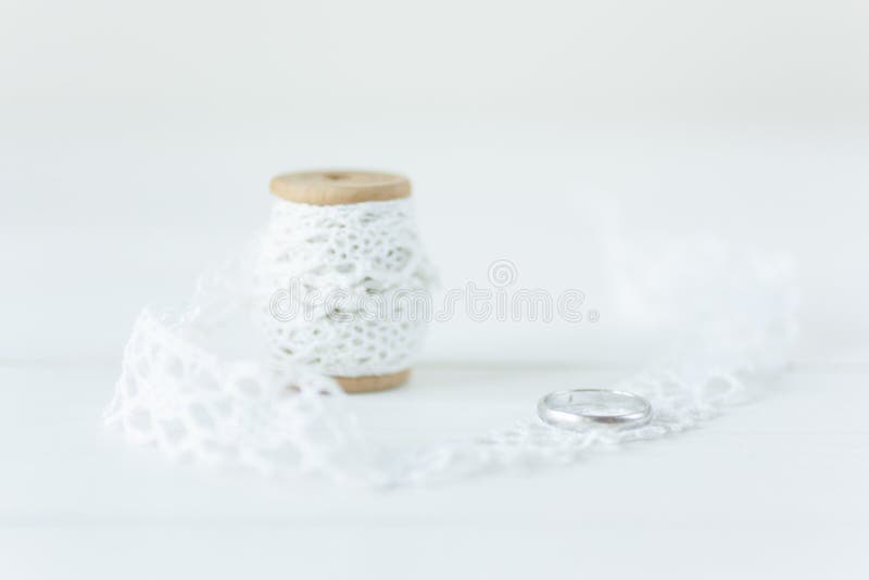 White wedding composition in natural light royalty free stock images