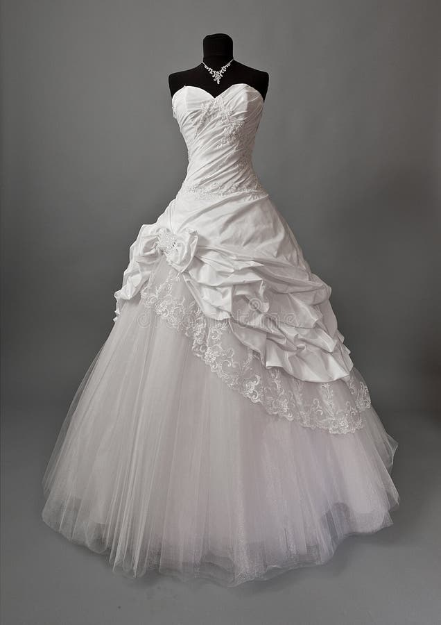 White Wedding Dress on a Mannequin ...