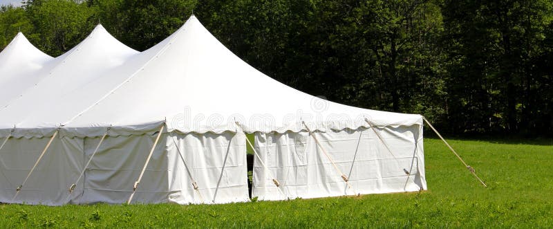 White Wedding or Events Tent Stock Image - Image of stately, tent: 93686187
