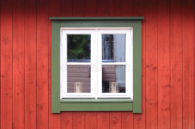 White window in a red wooden wall royalty free stock photos White window in a red wooden wall royalty free stock photos