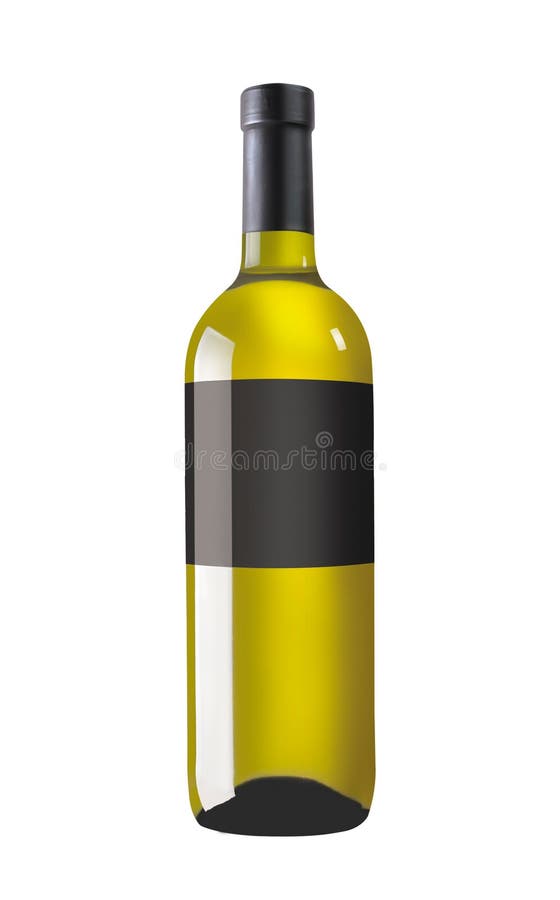 White Wine Bottle, Front Side Stock Image Image of beverage, neck